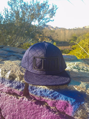 Navy Blue Quilted Snapback
